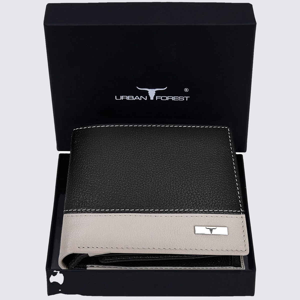 Urban Forest Men's Seattle Leather Wallet | Black & Sand