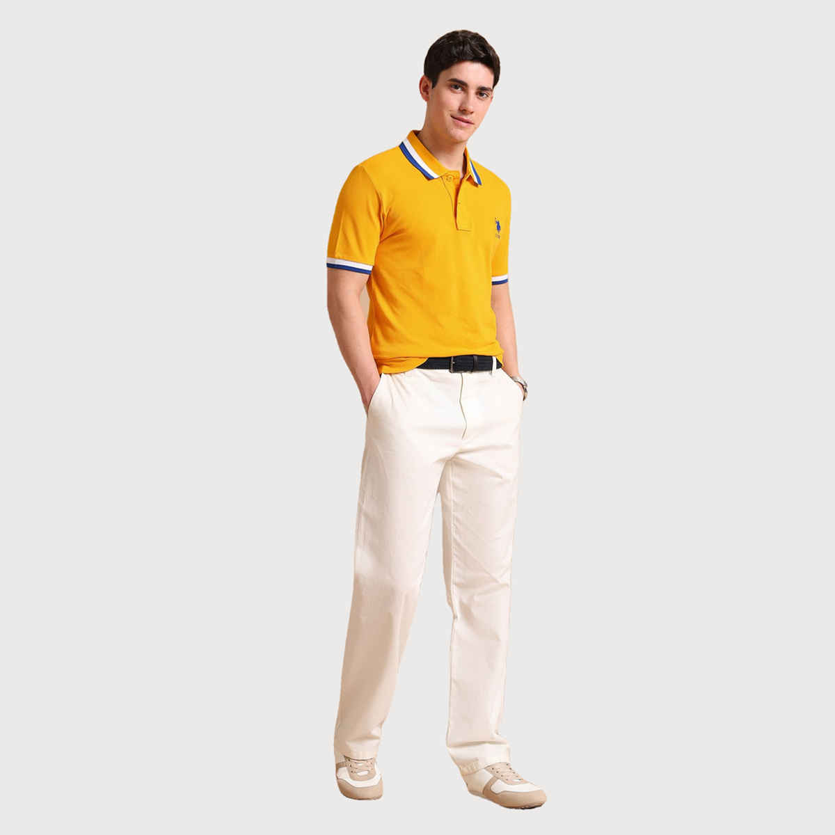 U.S. Polo Assn. Men's Heritage Tipped Polo Shirt | Mustard - S