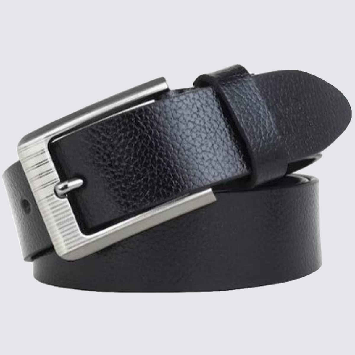 Kaezri Genuine Leather Black Patterned Belt for Men | Lckata - 34