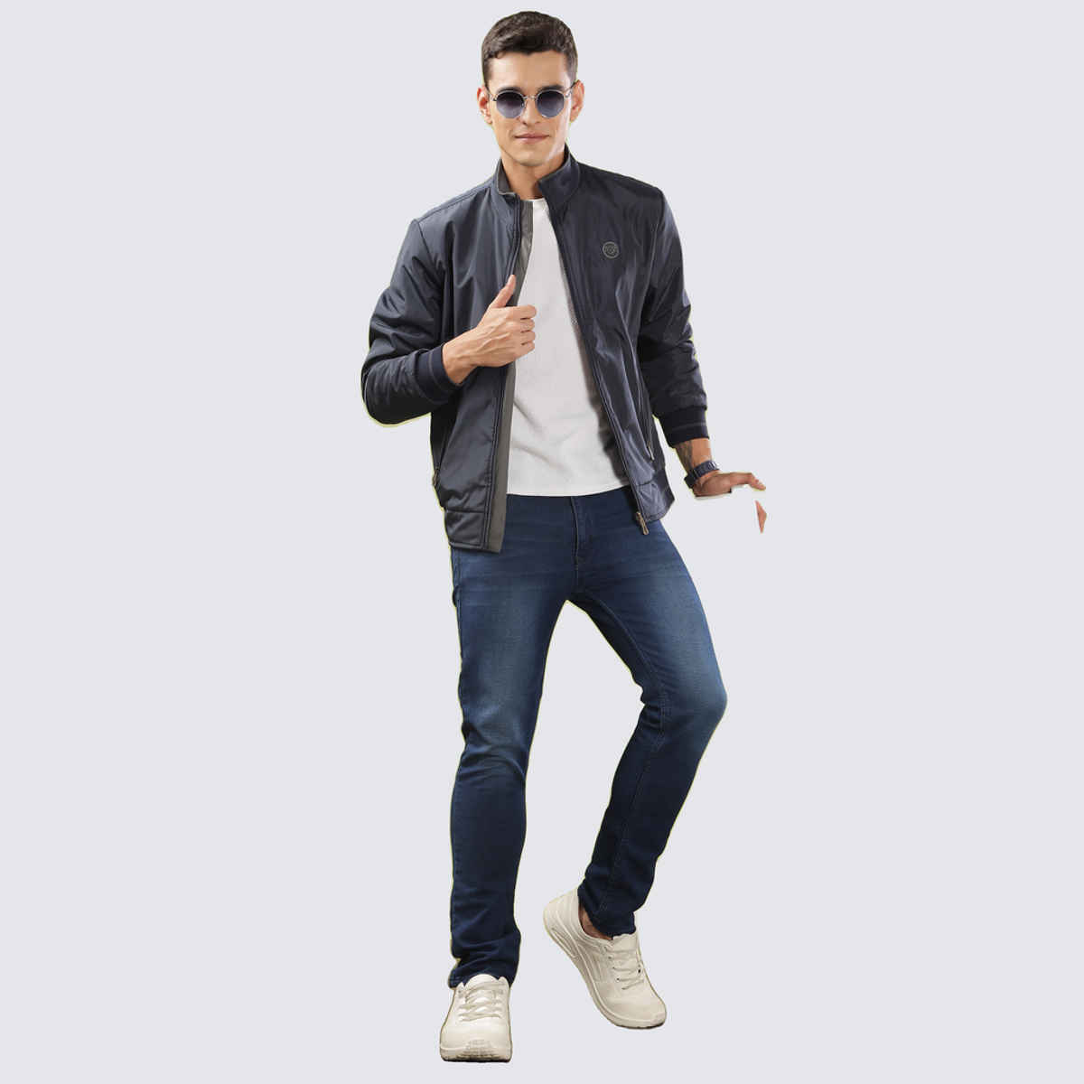 Dollar Jacket For Men - Casual Zipper Bomber For Winter MAMWJ 901 | Navy Blue | XXL