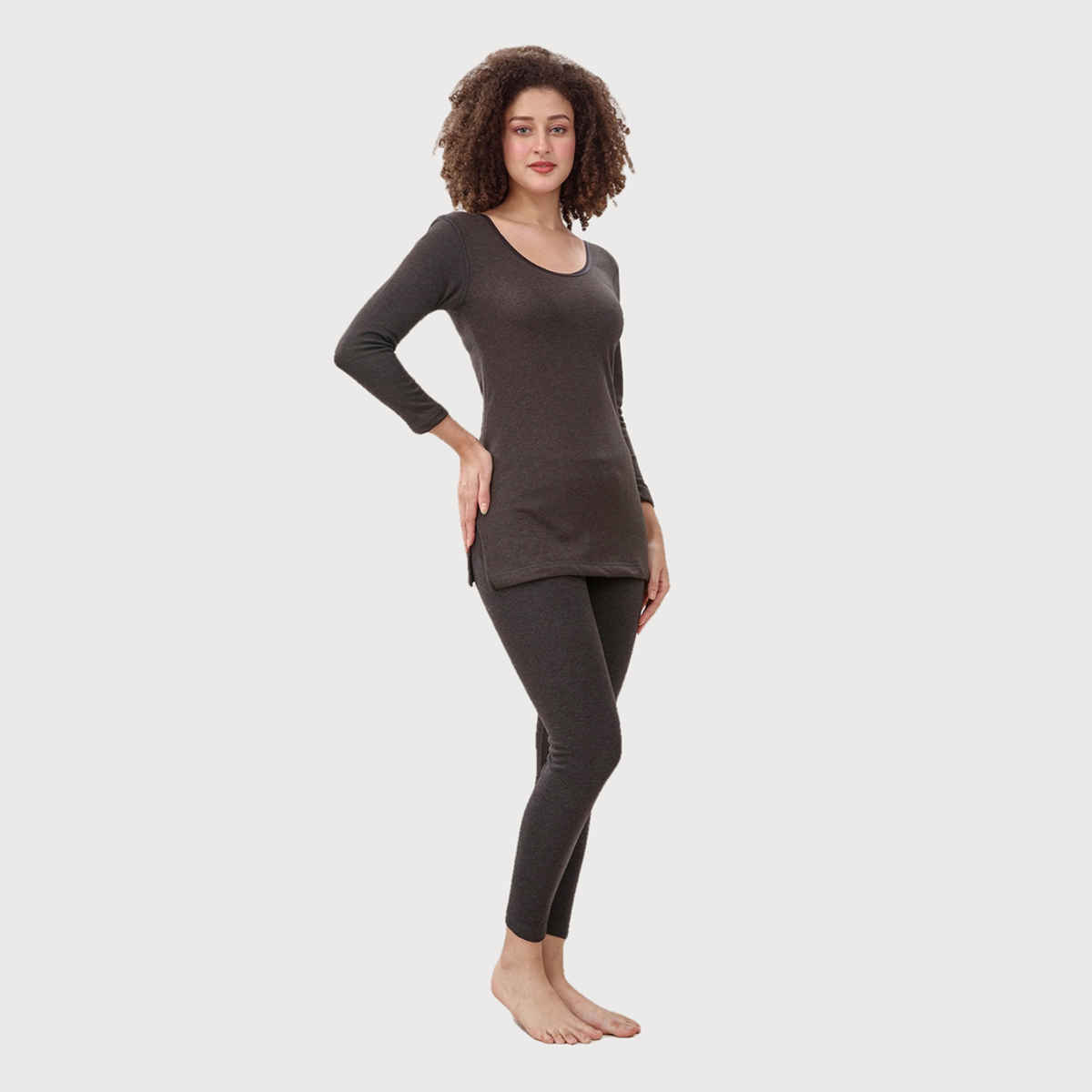 Lux Inferno Premium Thermal Top And Bottom Set For Women - Black - 90 | Size - L