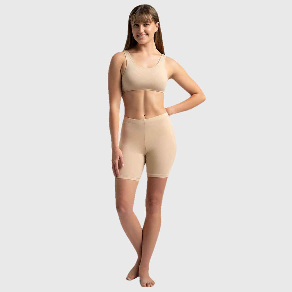 Jockey 1529 Women's Super Combed Cotton Mid Waist Underwear Shorties|Concealed Waistband | Skin-XL