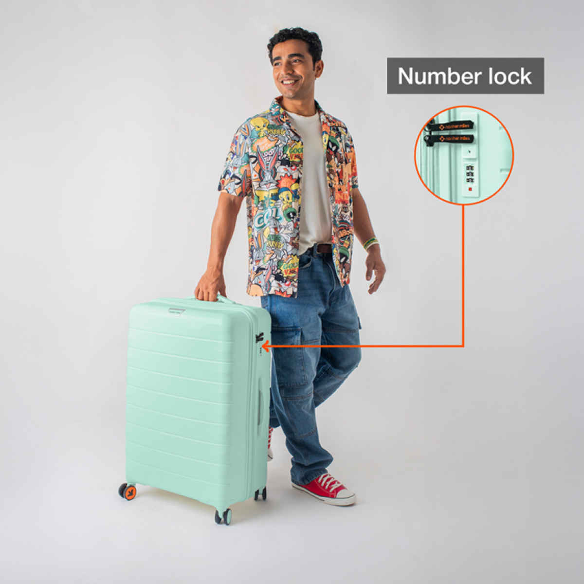 Nasher Miles Vienna Check-In Hard Sided Polypropylene- 28 Inch - 75 cm Trolley Bag- Cool Mint