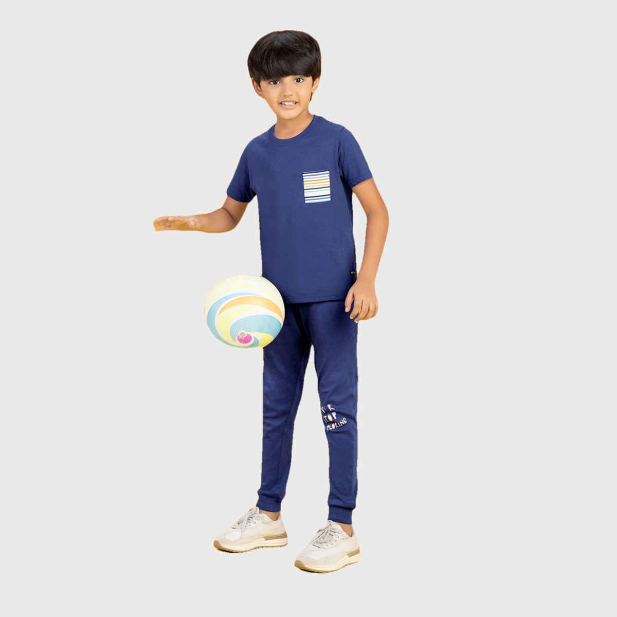 XY Life Kids T-shirts for Boys | 100% Combed Cotton | Antimicrobial Finish | 5-6Y | True Blue