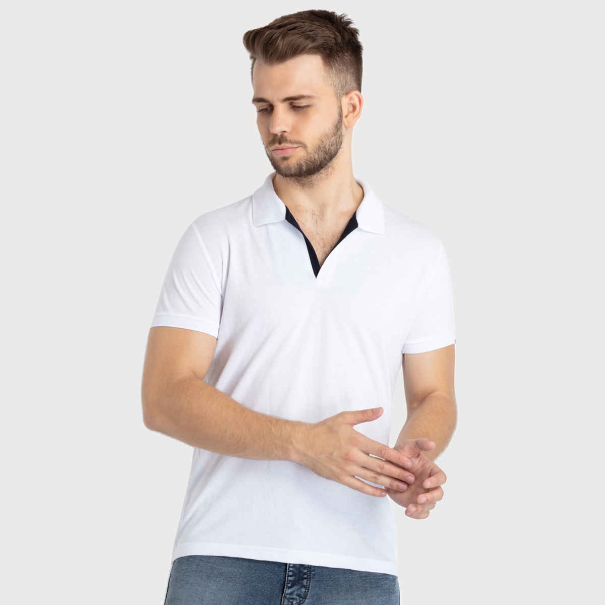 Status Quo Men Polo T-shirt - White | Slim Fit | XXL