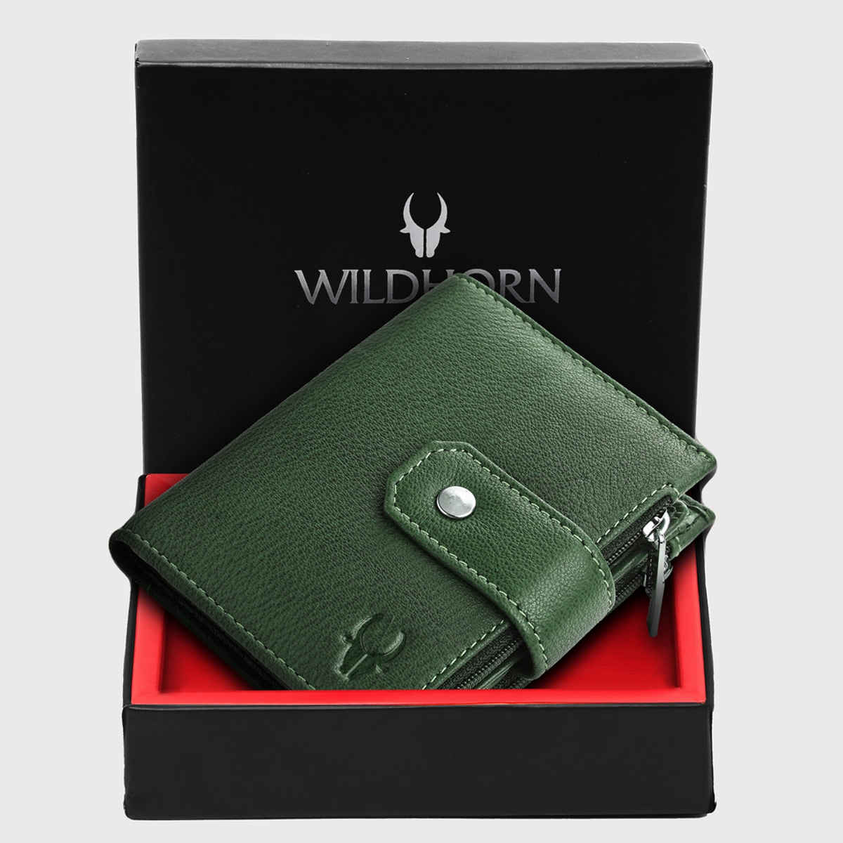 Wildhorn Men's Genuine Leather Bi-fold Wallet | Green