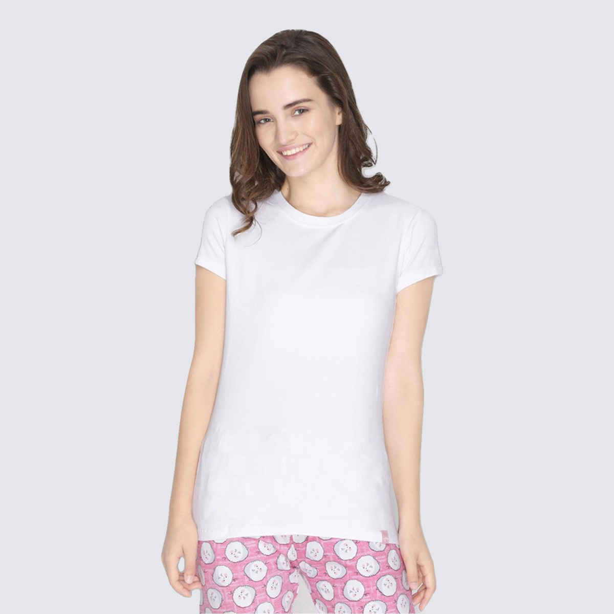 Lyra Women's T-shirt Round Neck Solid | White - XL