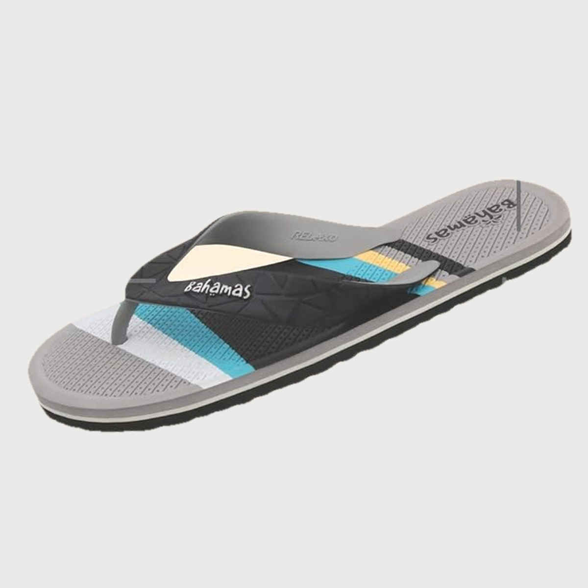 Bahamas Men's BH0102G Flip Flops | Black-Grey | 8 UK