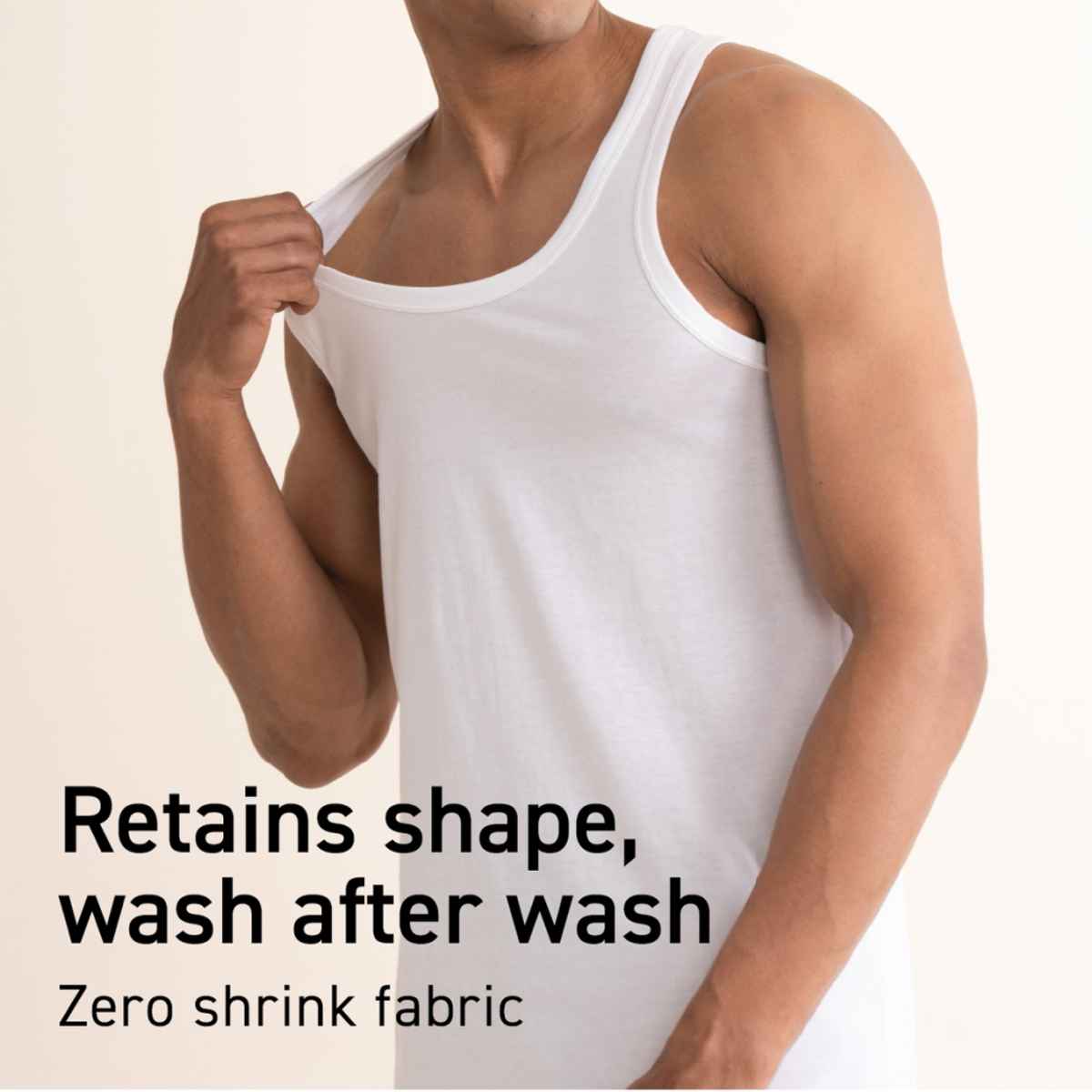 DaMENSCH Men's Vest | Neo-Cotton | White - XL