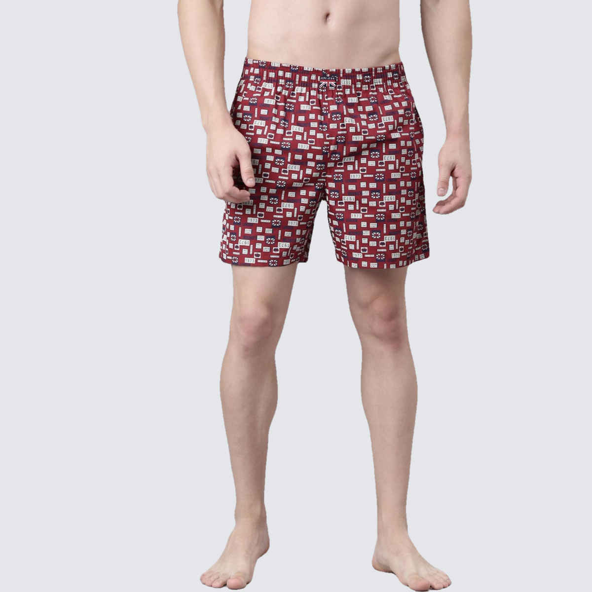 Pepe Jeans Mens Rumba Red Aop 100% Cotton Printed Boxer  - Pack of 1 (XL) Comfort Fit, Soft Fabric
