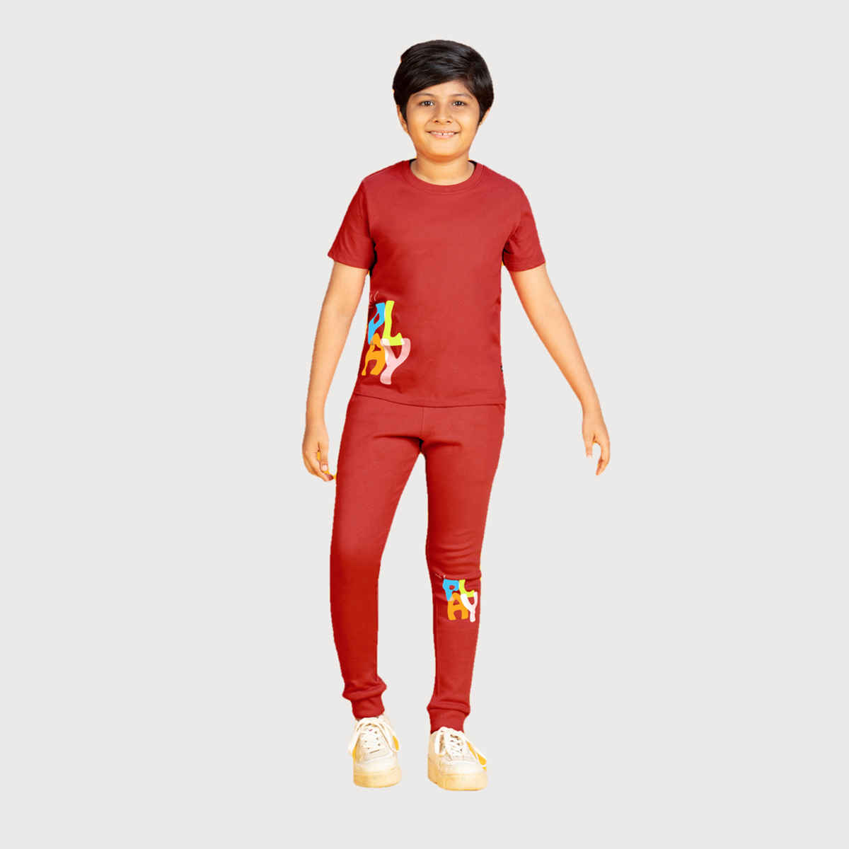XY Life Kids T-shirts for Boys | 100% Combed Cotton | Antimicrobial Finish | 7-8Y | Dark Red