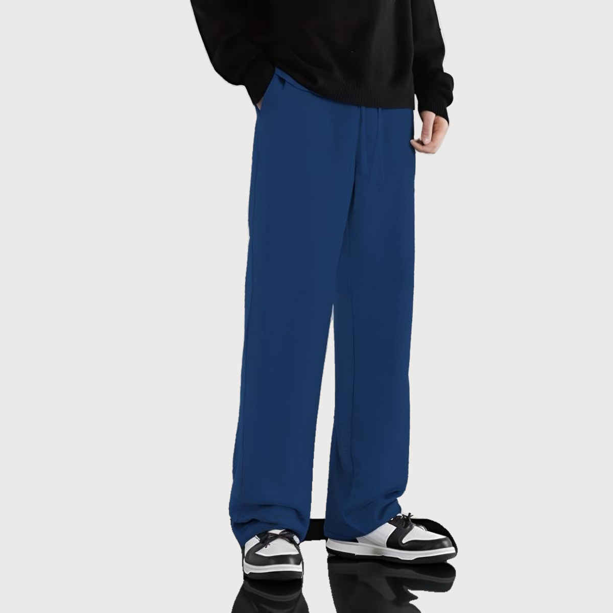 Springman Men's Solid Cotton Rich French Terry Baggy Track Pant | Blue - XL