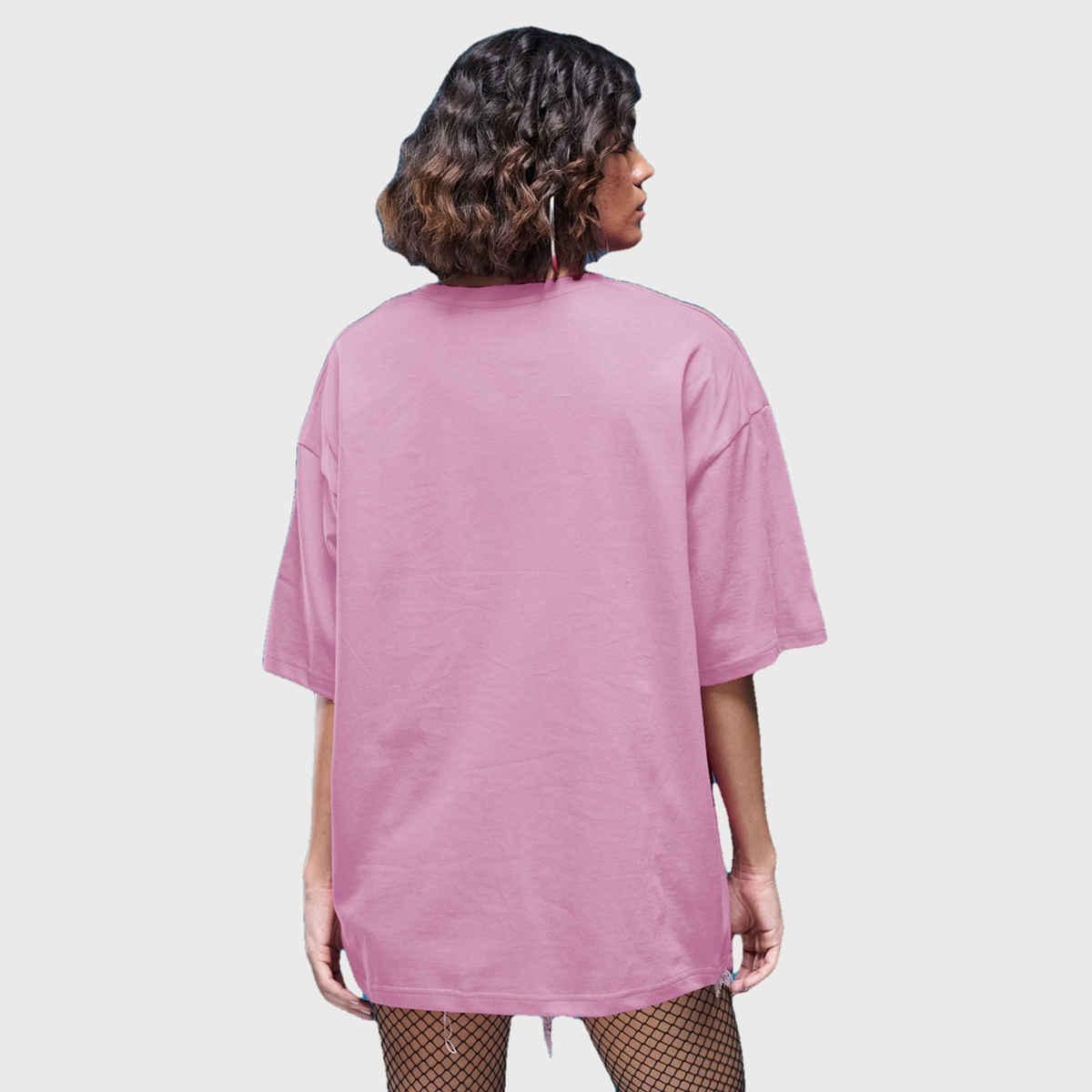 Smartees Women's Oversize Printed T-shirt | WW - 2037 | Pink - L