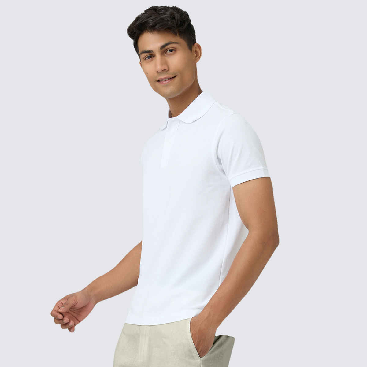 XYXX Nova Polo T-shirt - Polar White | Super Combed Cotton | M