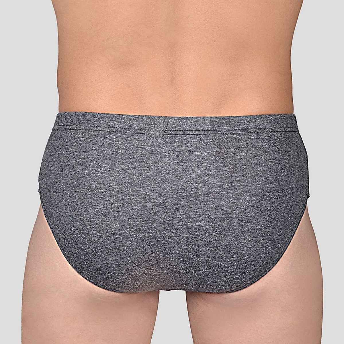 Frenchie Plus Mens Brief | Pack of 2 | Grey Melange | Black | 110 cm