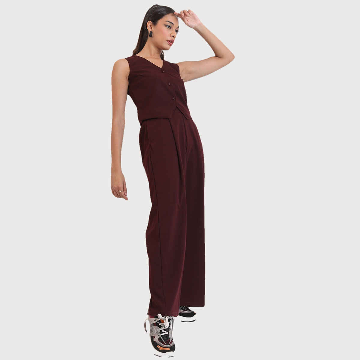 Ketch Women Waistcoat With Pant Co-ords | Purple | XL