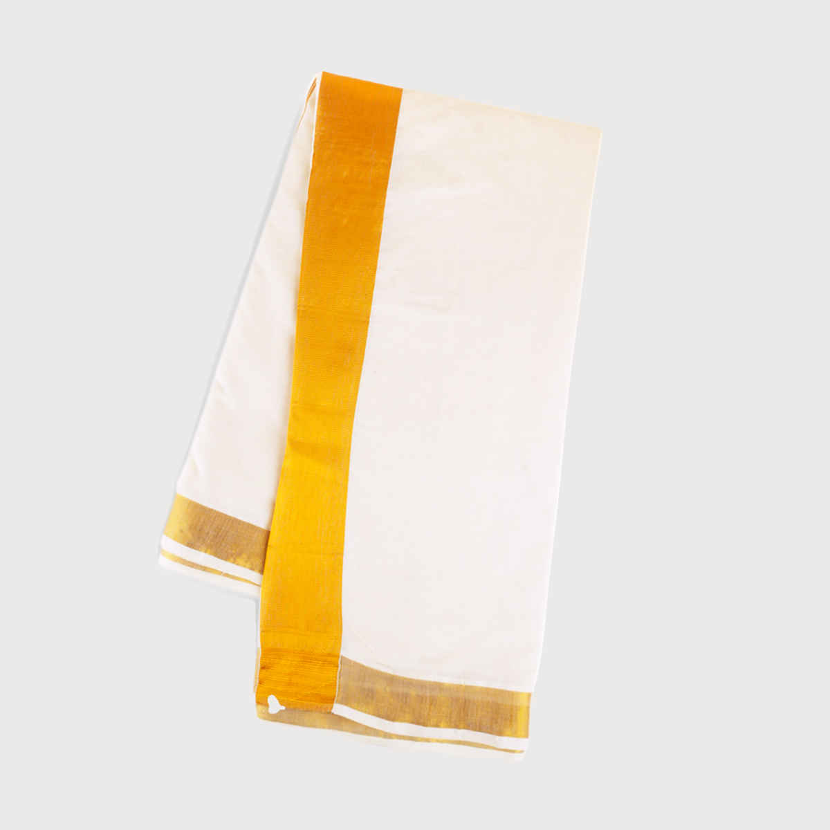 Peepal Clothing India Silk Emporium Kerala Cotton Saree With Zari Border | White and Gold