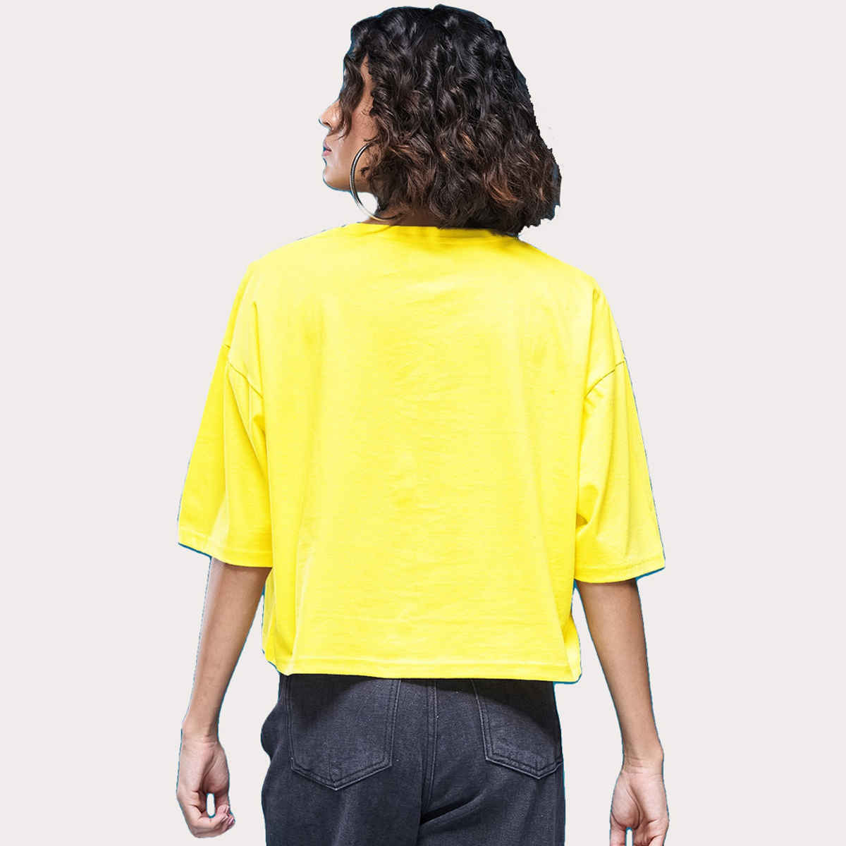 Smartees Womens Oversize Printed T-shirt | WW - Boxy - 3002 | Lemon - S