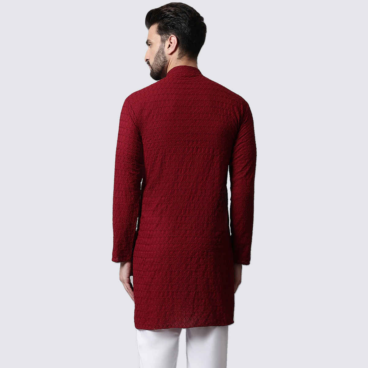 Jompers Men's Kurta | Ko 561 | Maroon - M