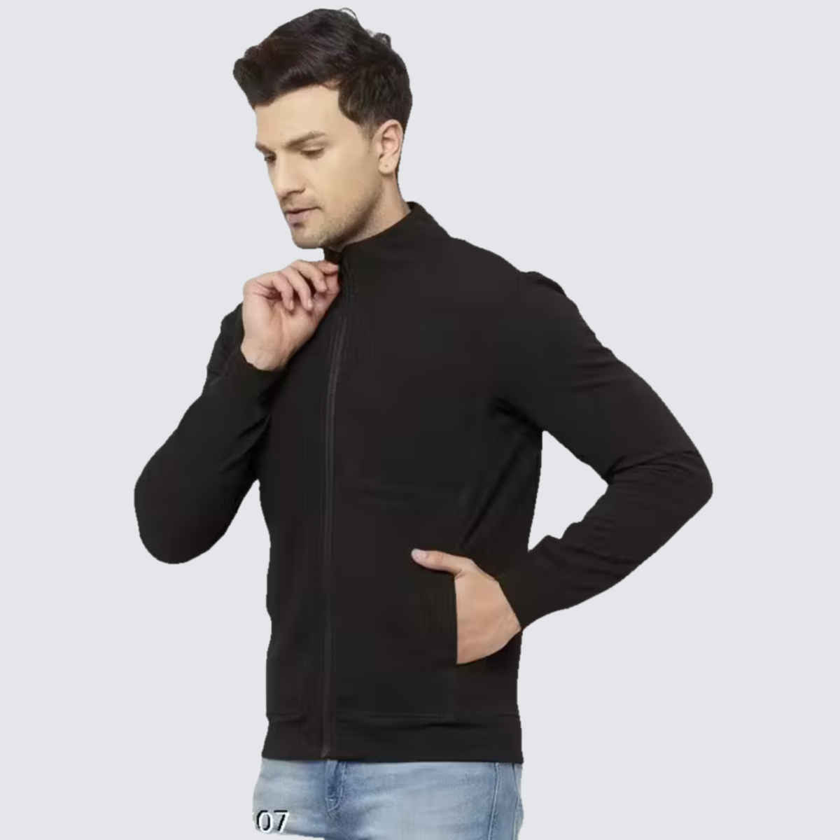 Outlaws Men's Cotton Rich Premium Sweat Jacket | Black - 2XL