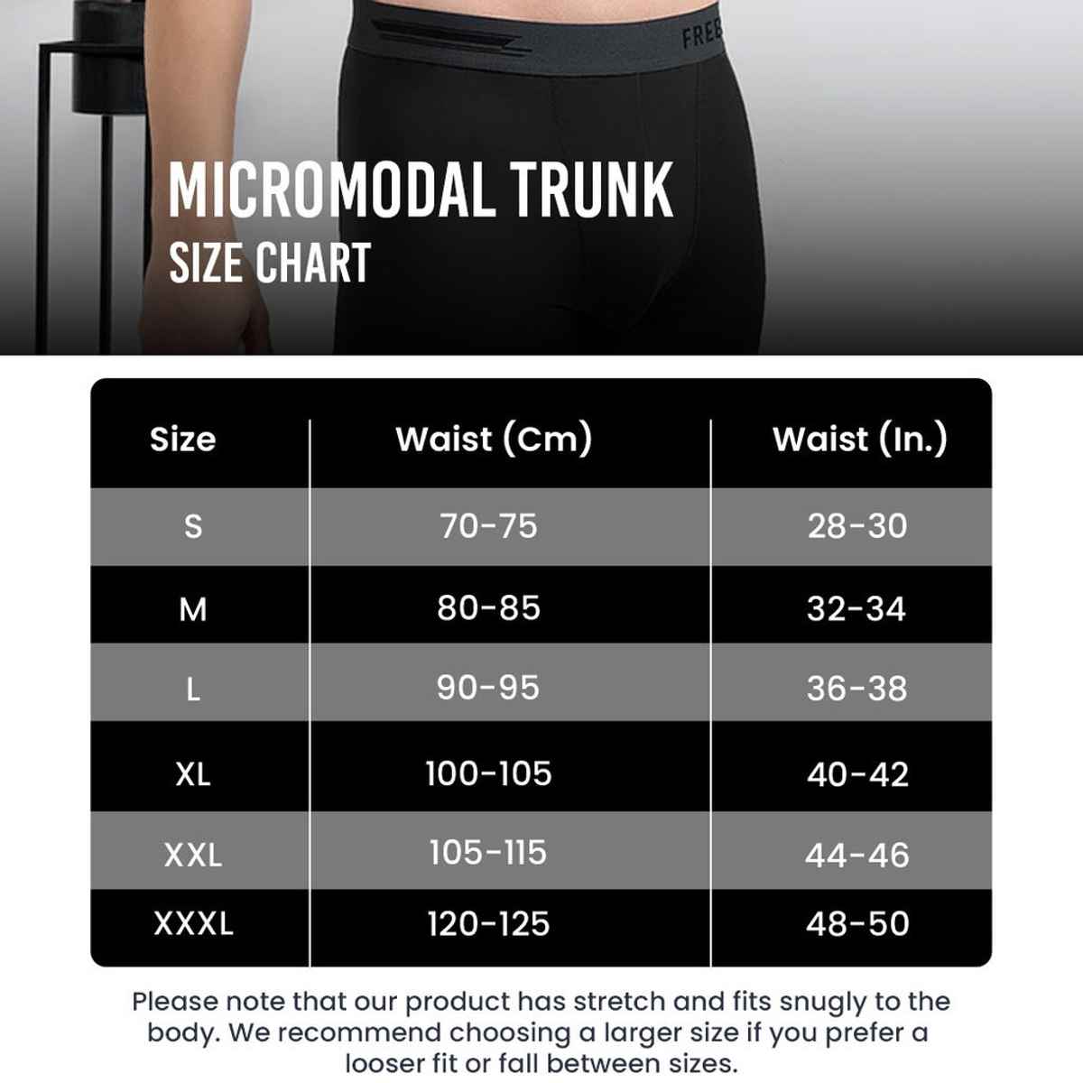 Freecultr Men's Underwear Micromodal Airsoft Trunk - Pack of 1 Pot Black - L