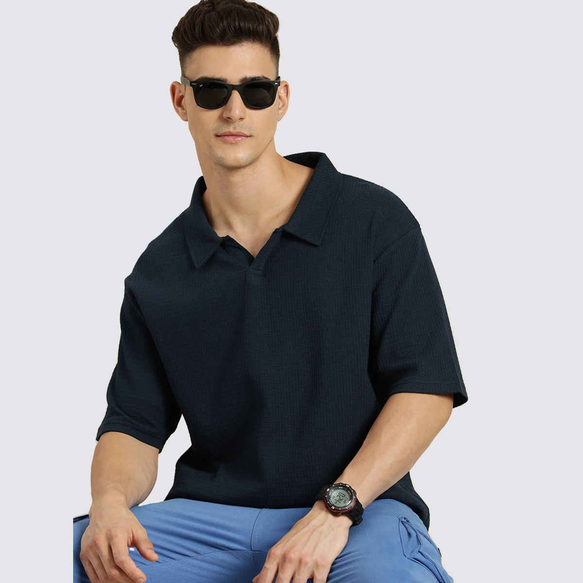 Dillinger Men's Oversized T-shirts | DLOVRPL001NVY | Navy - XL