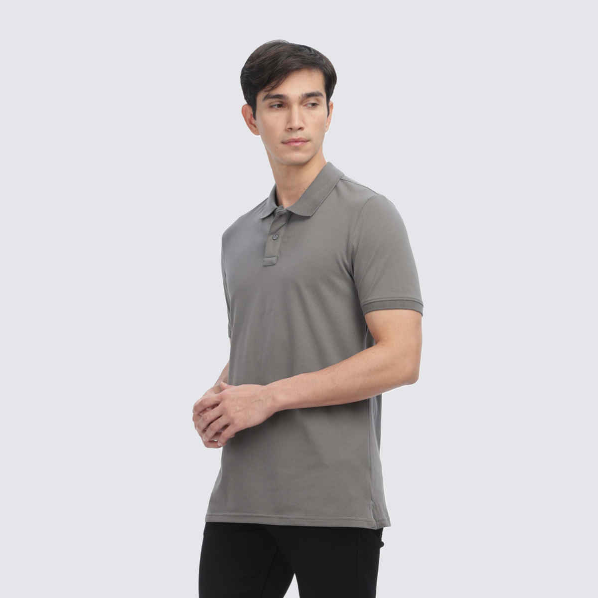 OUTLAWS Men's Premium Cotton Lycra Polo T-Shirt | Grey - XL