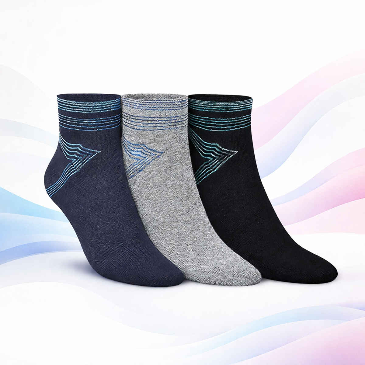 Dollar Men's Cotton Ankle Length Socks | Multicolour - Free Size
