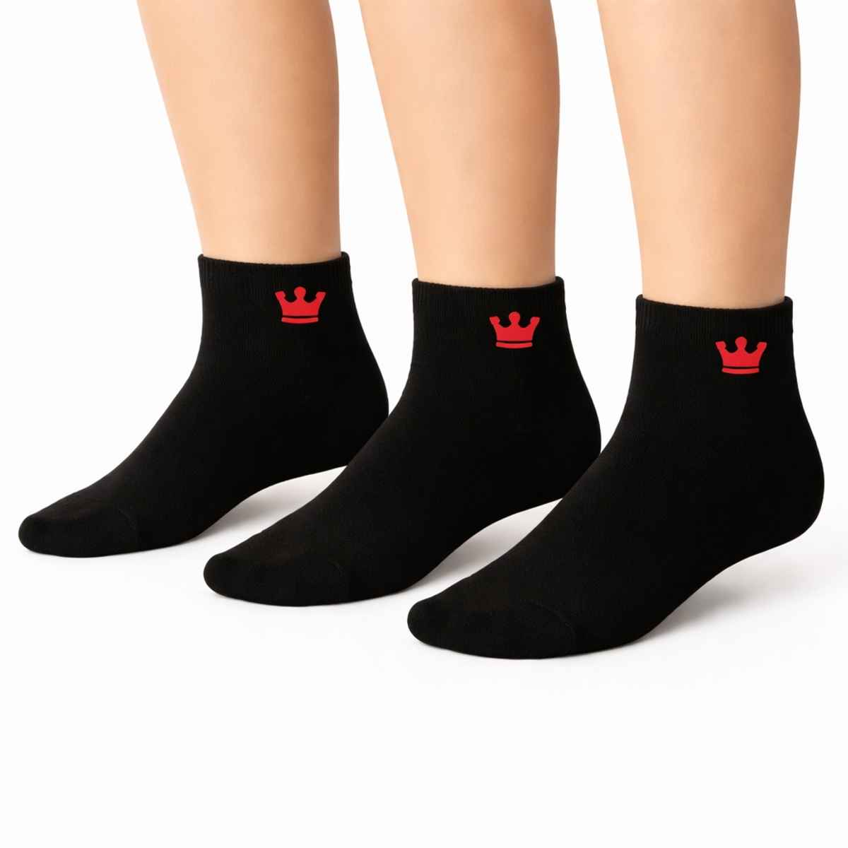 Royal Mart Unisex Solid Cotton Blend Calf Length Socks | Black - Free Size