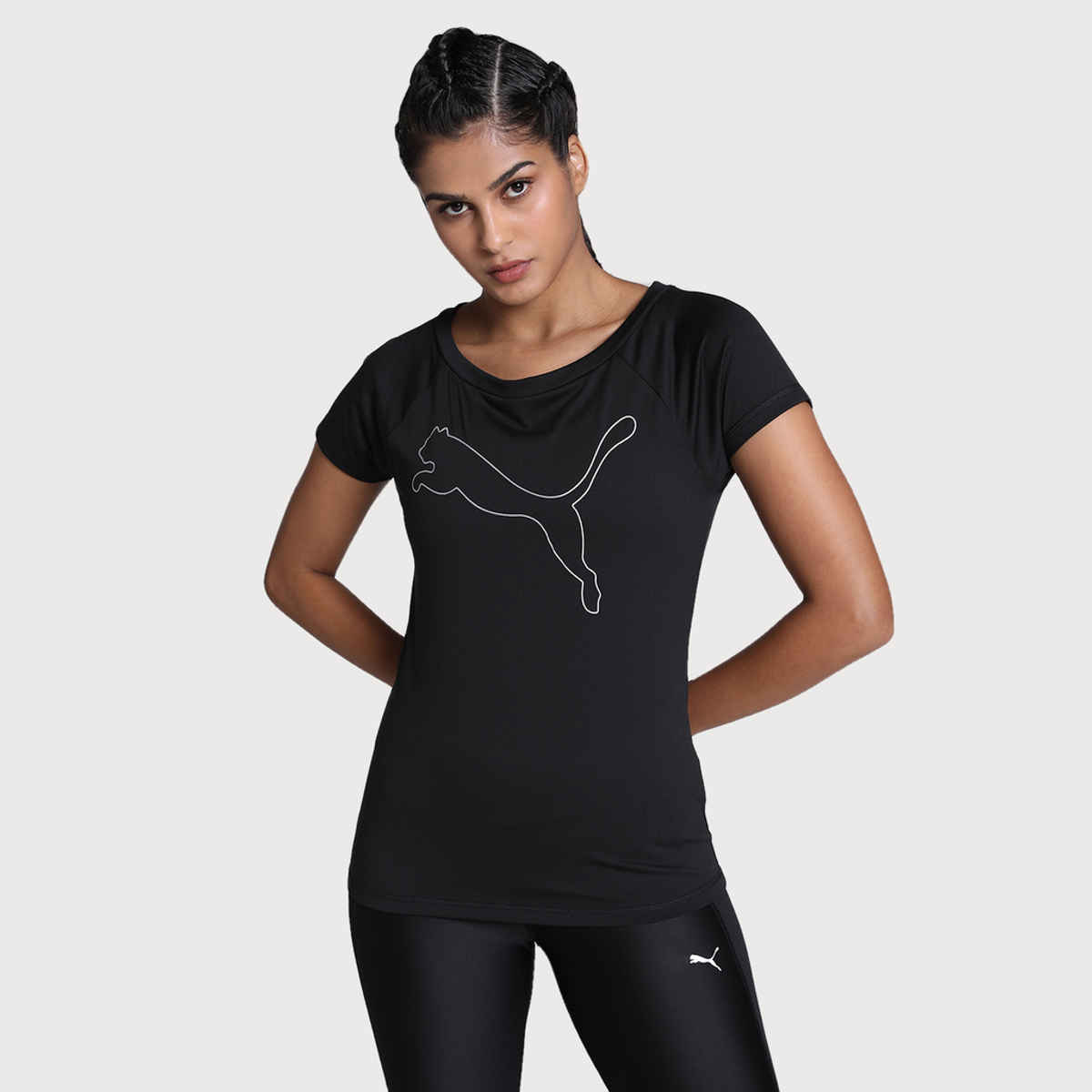 Puma Women's T-Shirt Favourite Jersey Cat Training Regular Fit - Black | S