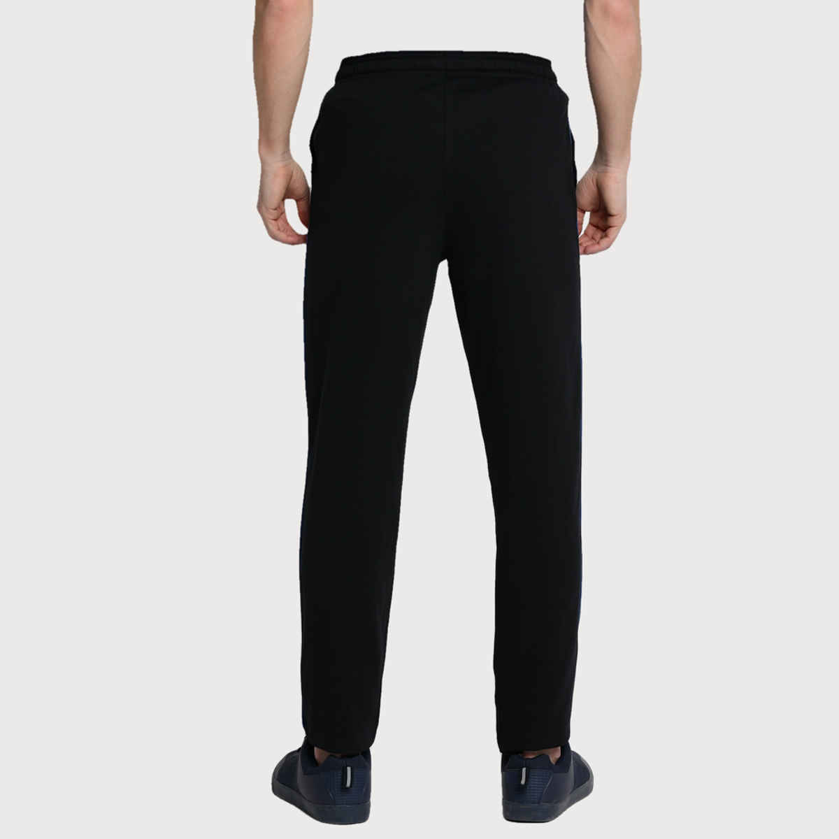 Van Heusen Athleisure Men |Black Solid Smart Tech Easy Stain Release Track pant |L