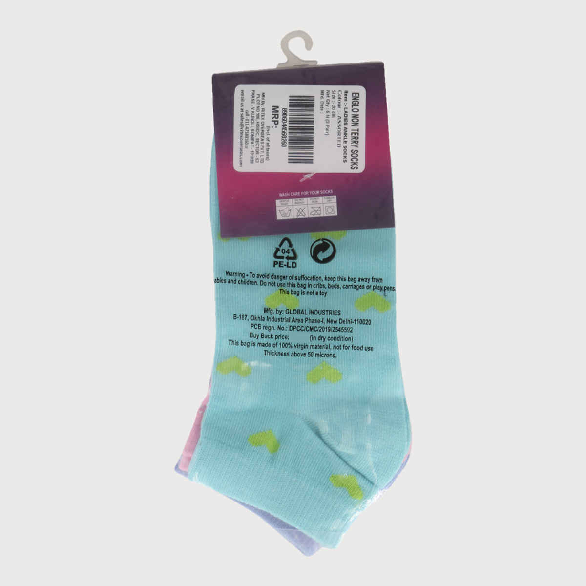 Englo Women's Cotton Ankle Socks | Multicolour - Free Size