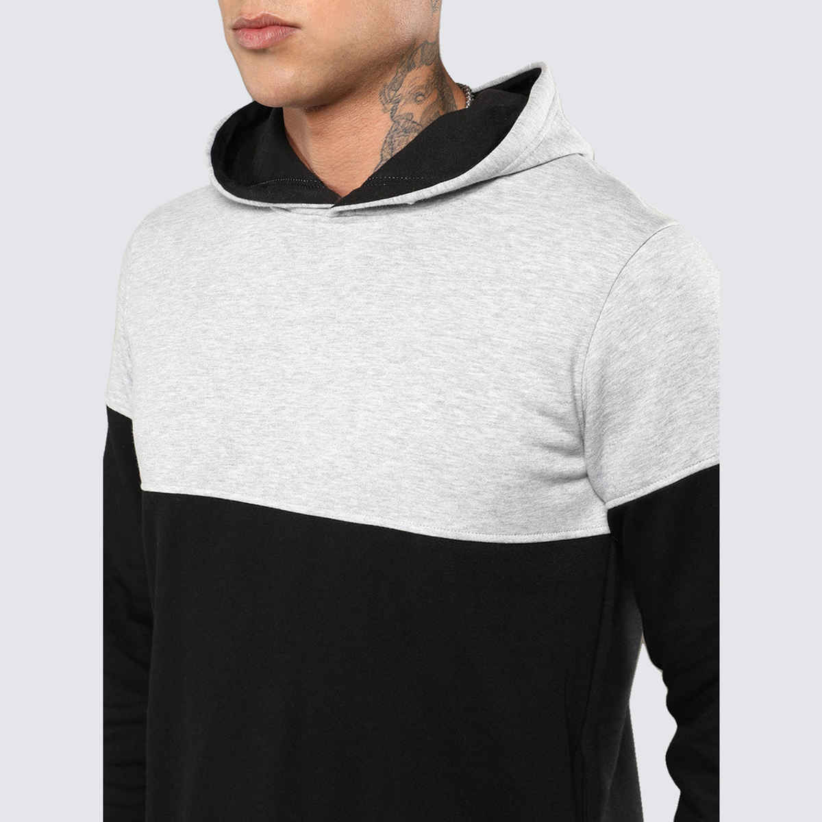 Campus Sutra Men's Stylish Hoodie | Black - L