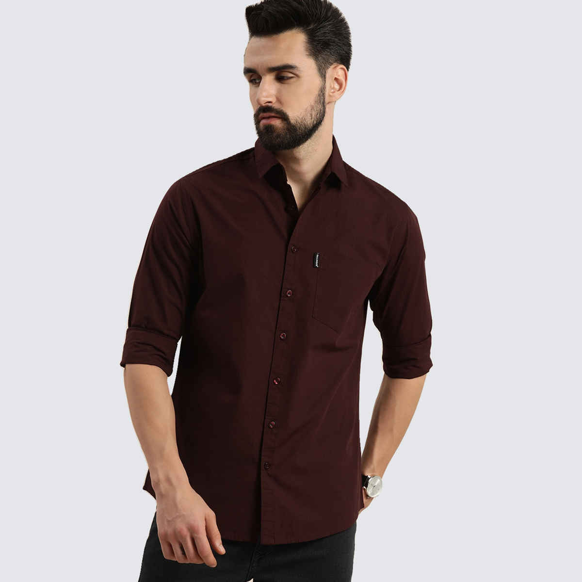 Dillinger Men's Shirt | DLMSRT001WINE | Wine - L