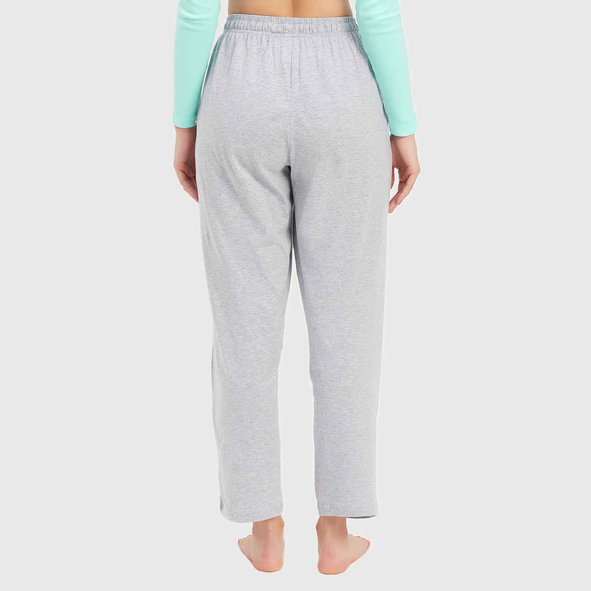 Clovia Pyjama With Elastic Waistband - Cotton Rich(Grey Melange - M)