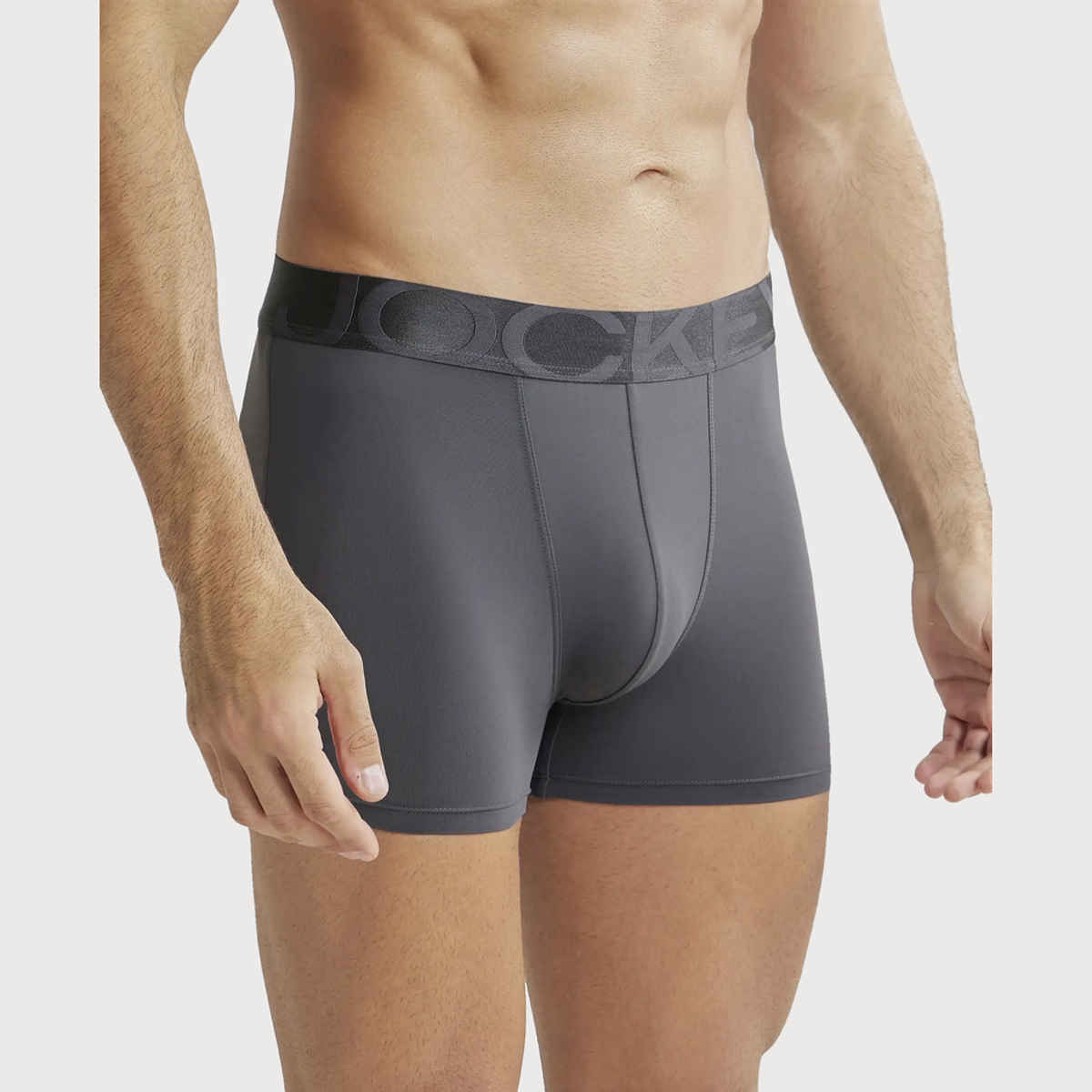 Jockey IC28 Men's Tactel Microfiber Elastane Stretch Underwear Solid Trunk | Ebony - S | Ebony-S