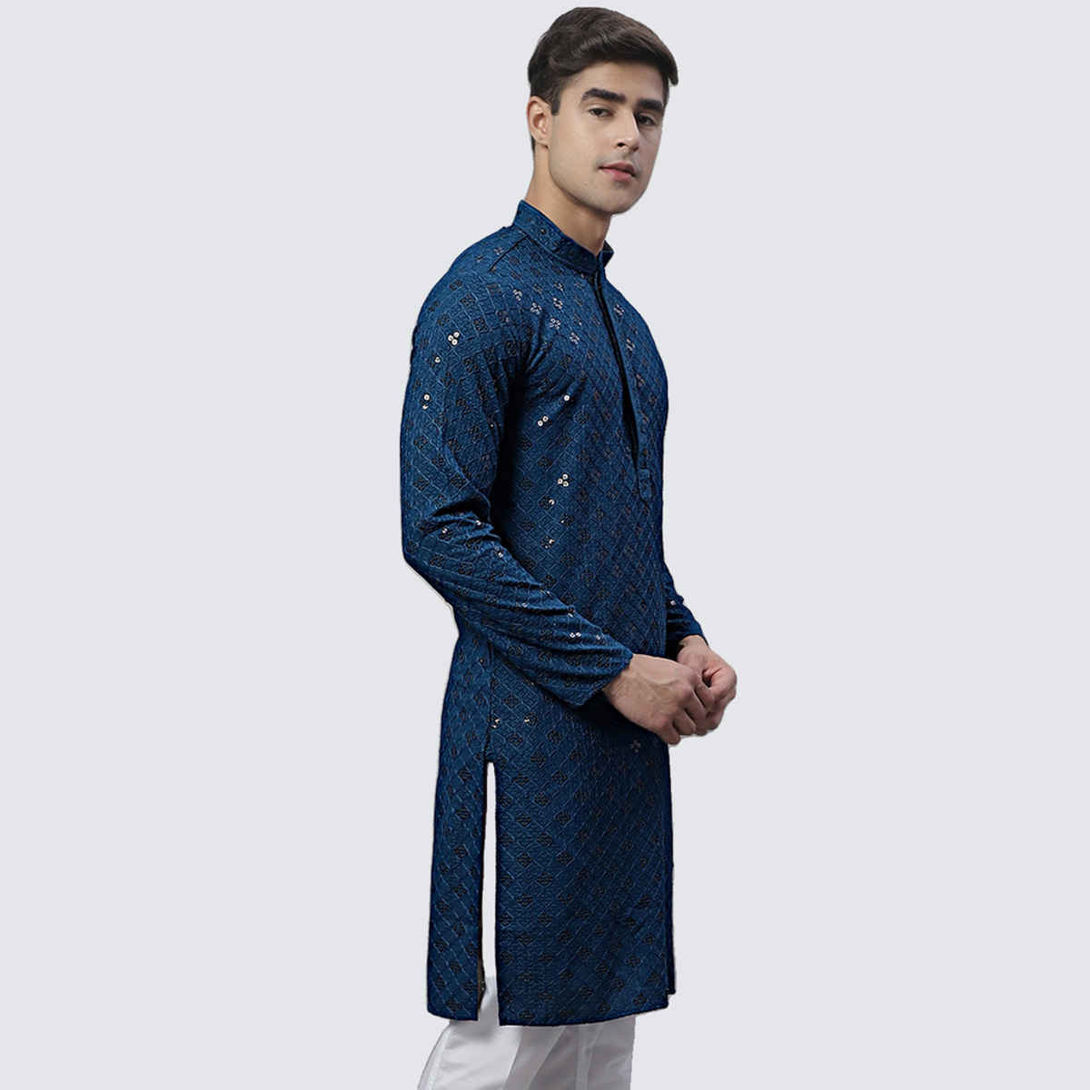 Jompers Men's Kurta | Ko 695 | Peacock - M