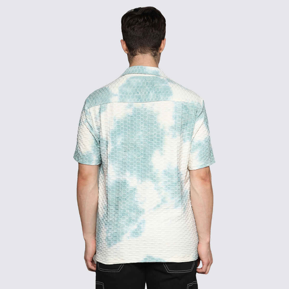 Campus Sutra Men's Tie - Dye Honeycomb Shirt | Multicolour - XL