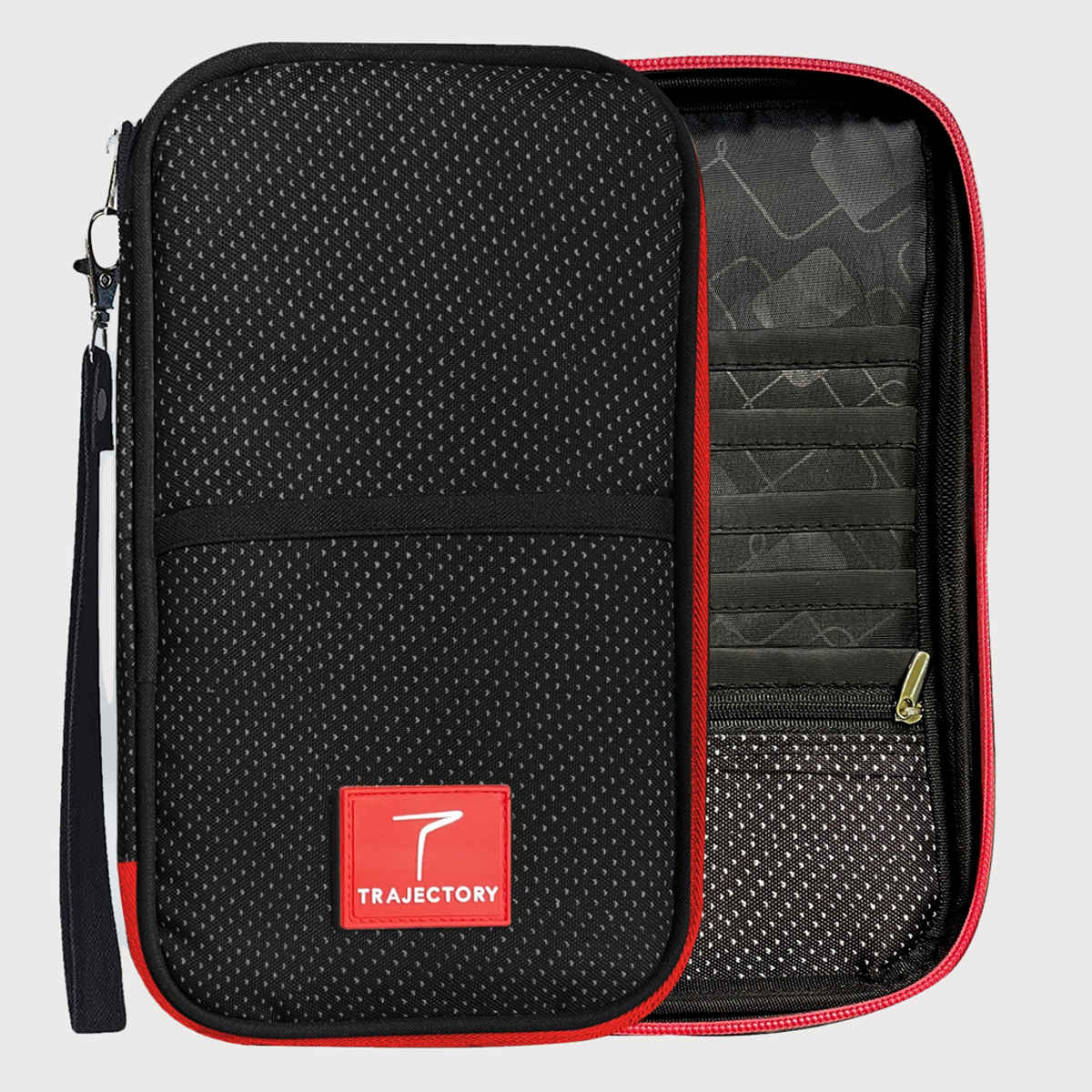 Trajectory Unisex Textured Polyester Passport Holder | Black