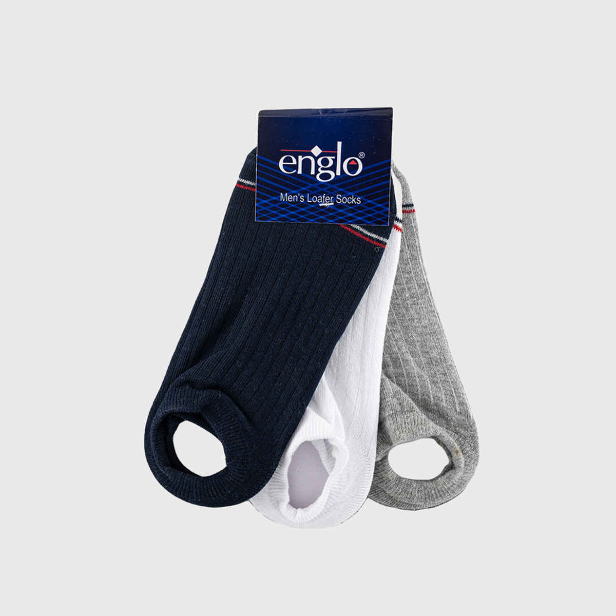 Englo Men's Solid 80% Cotton, 19% Polyester, and 1% Elastane Loafer Socks | Assorted - Free Size