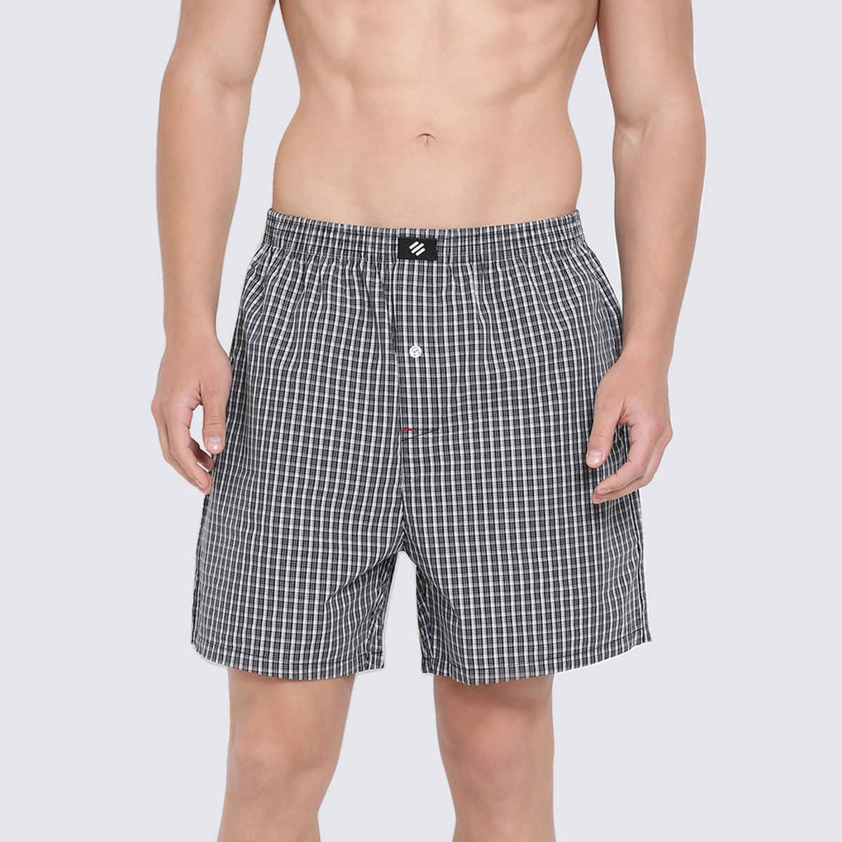 Onn Lightweight & Breathable Cotton Checkered Shorts | Multicolor | Size L | Pack Of 2