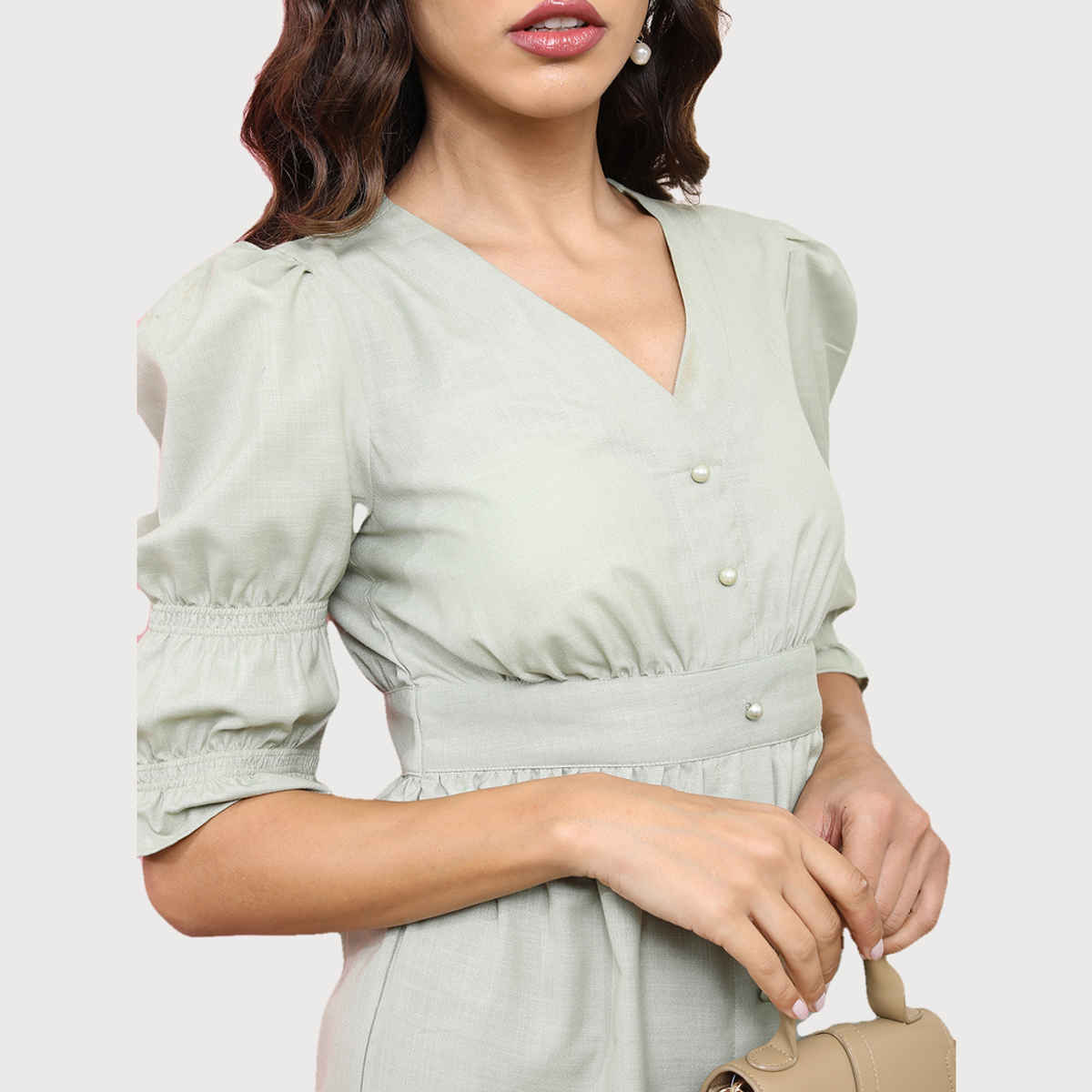 Tokyo Talkies Women's A-Line Midi Dress | Green - L