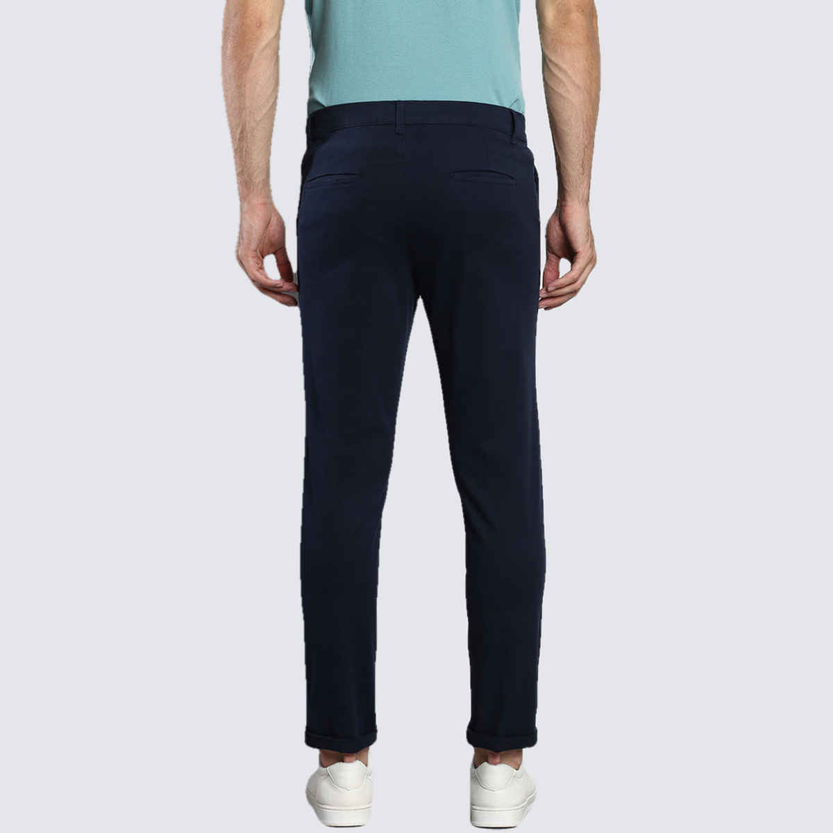 Dennis Lingo Men Tapered Fit Trousers - Navy Blue | Cotton | 32