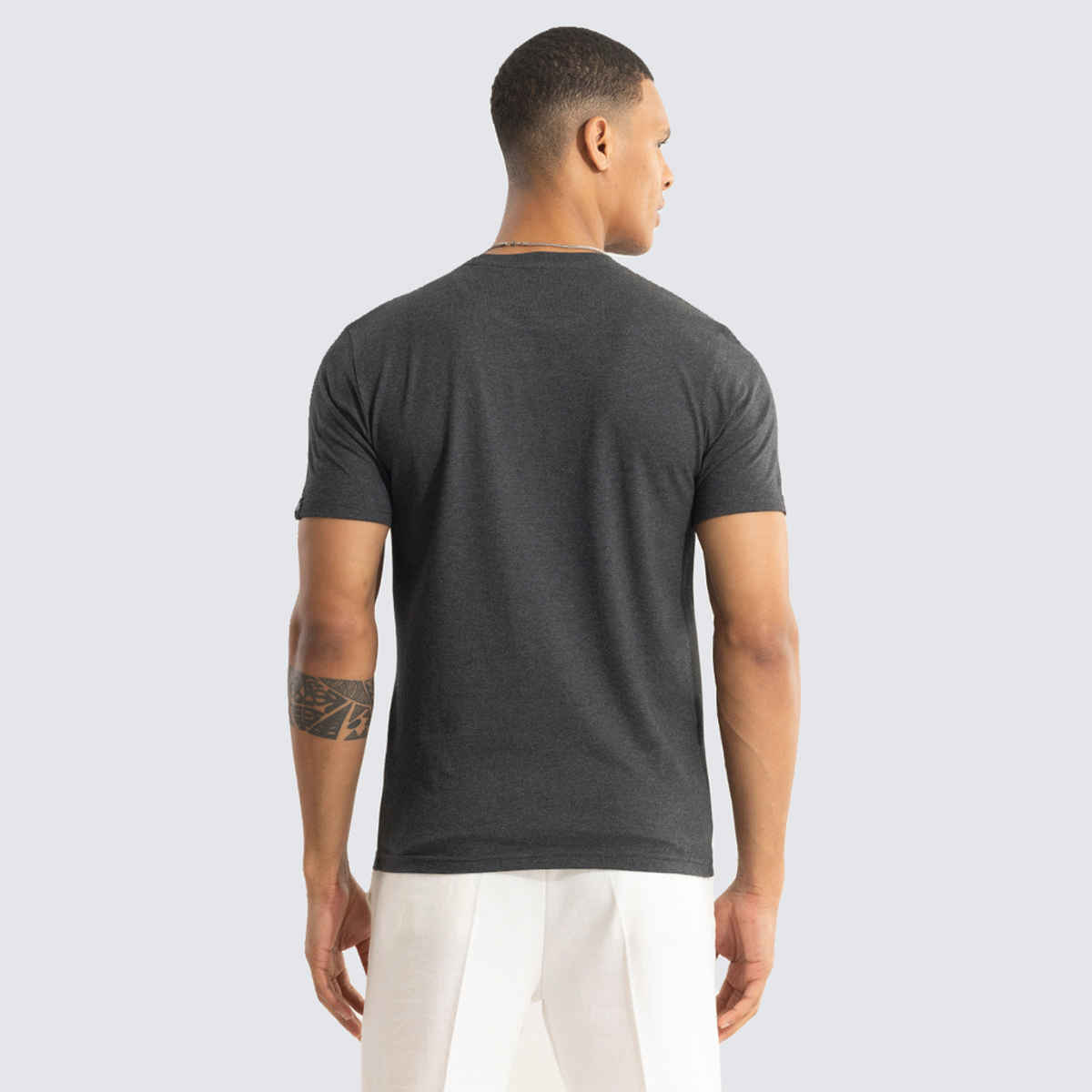 De Tees Men's Half Sleeve T-shirt | MHS-R | Charcoal Grey - XXL