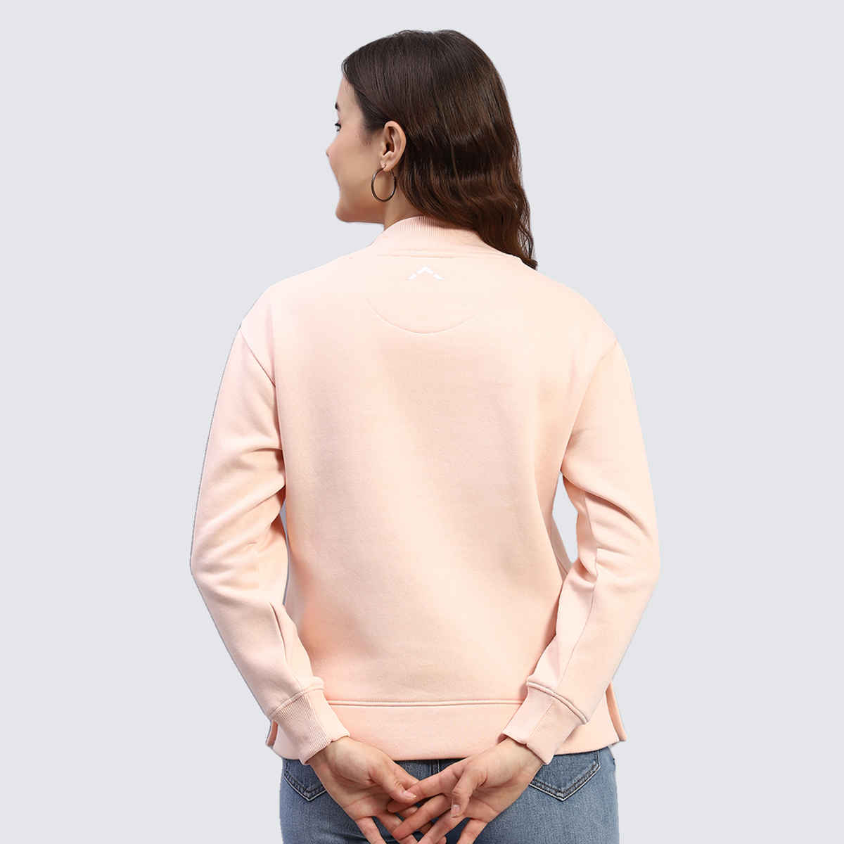 Rock.It By Monte Carlo Womens Peach Solid High Neck Full Sleeve Sweatshirt | 2240102608-2-42 | XXL