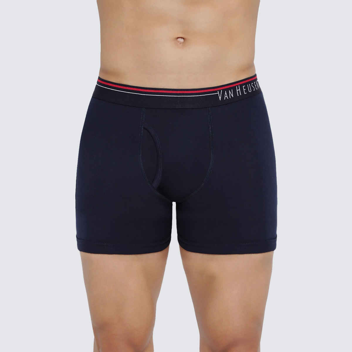 Van Heusen Apparel Men's Solid Anti Bacterial & Colour Fresh Boxer Brief Dark Navy and Grey - 2XL