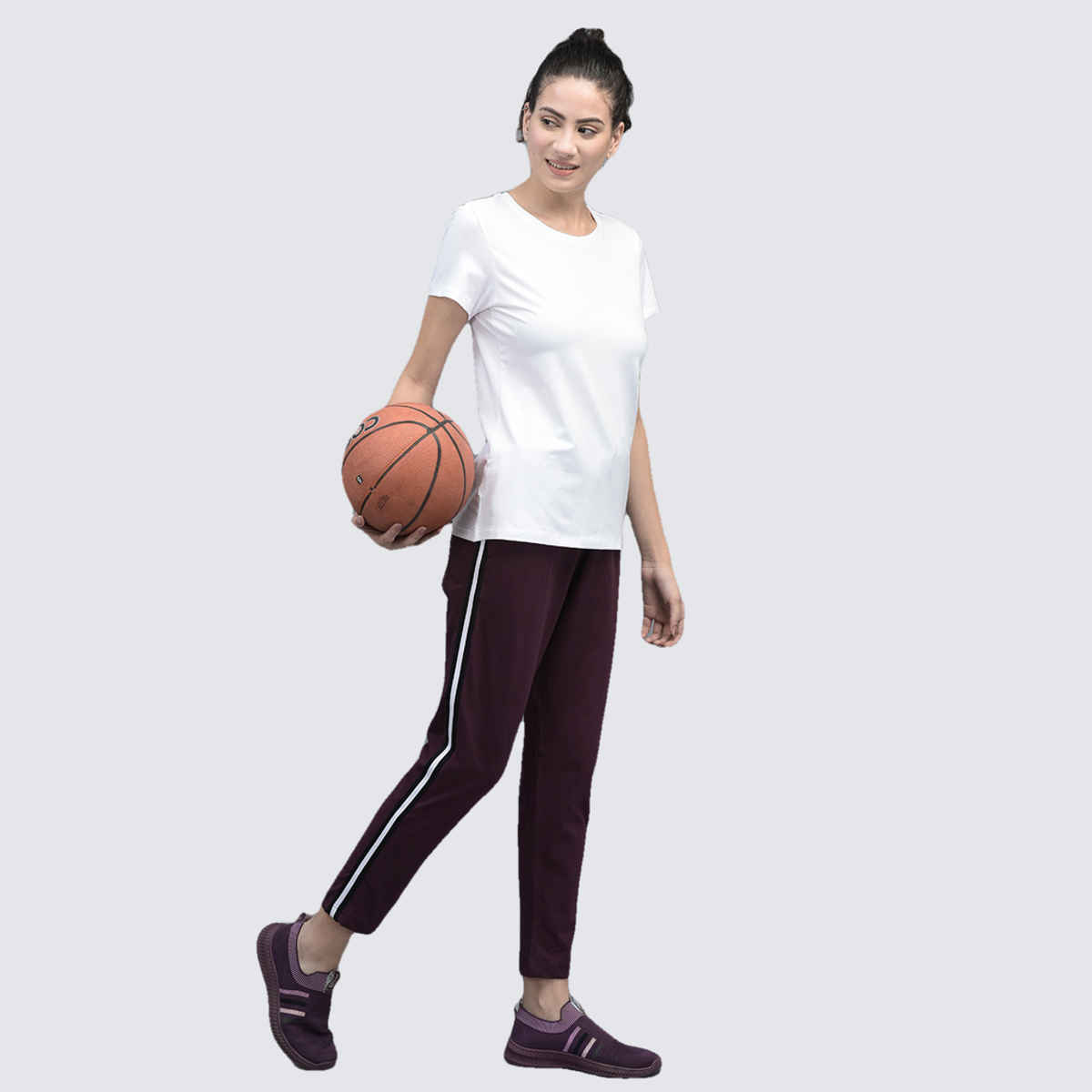 Dollar Women Round Neck T-shirt - White | Stretchable Cotton | M