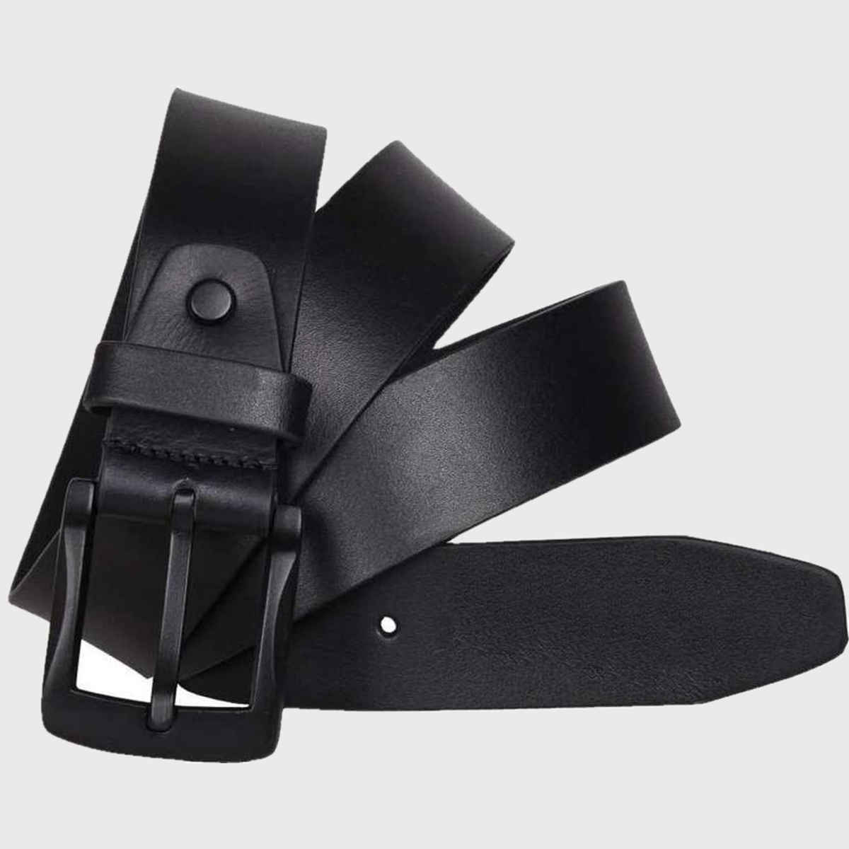 Kaezri Genuine Leather Black Buckle Belt for Men | Katabbd - 32