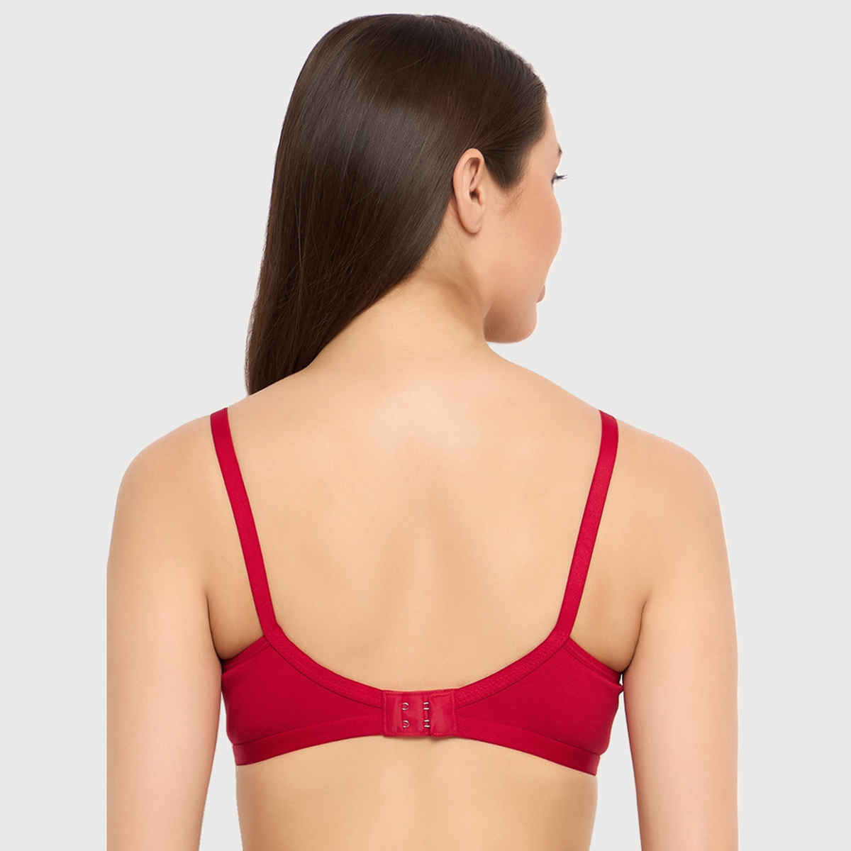 Clovia Women Non-Padded Non-Wired Full Coverage Bra - Cotton | Red and Black | 32D