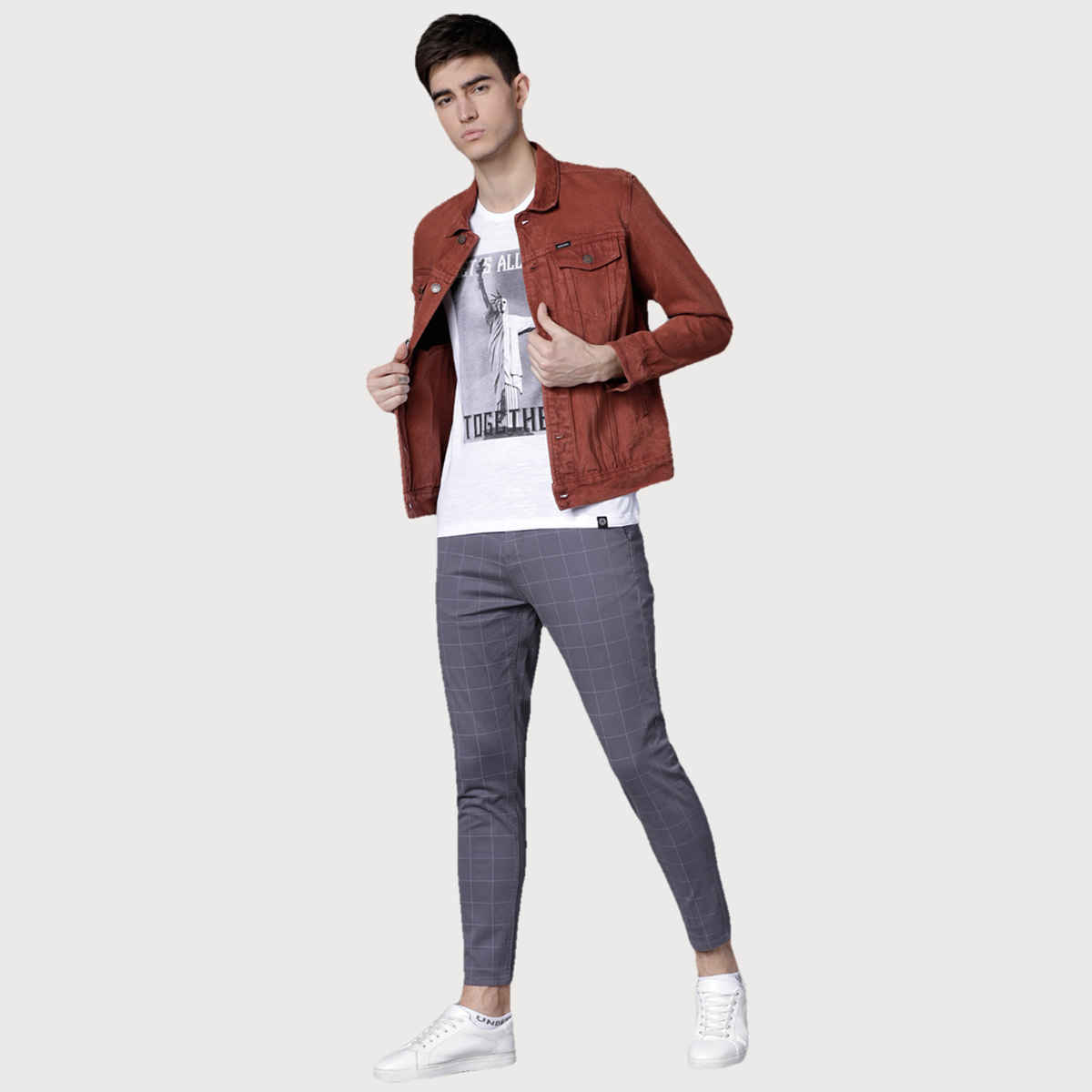 HIGHLANDER Men's Slim Fit Trousers | Grey - 32